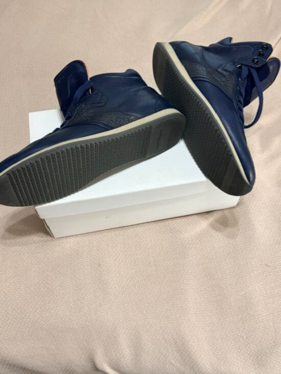 Men\'s Salvatore Ferragamo Stanley High Top sneakers blue.Size 11